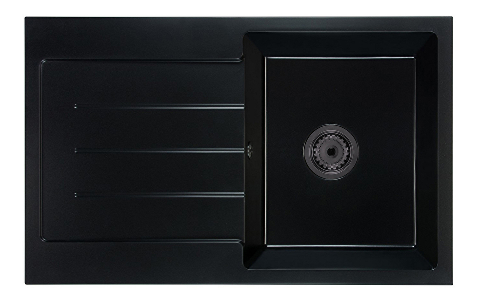Kuchyňský dřez Ruxom (černá) (se 3 otvory pro baterii) (L)