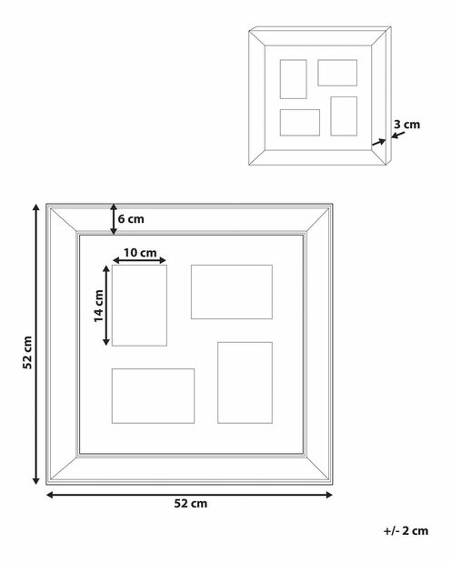 Rám na 4 fotografie Ďábela (měděná)