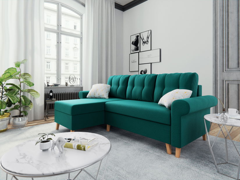 Rohová sedací souprava Ostrol (tyrkysová) (L)