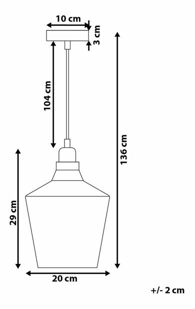 Závěsná lampa Sarida (průhledná)