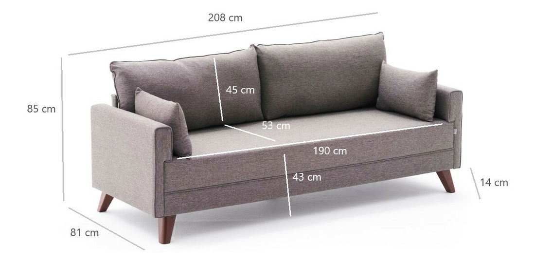 Pohovka trojsed Bellina (hnědá)