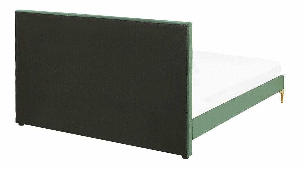 Manželská postel 140 cm LIMO (polyester) (tmavě zelená) (s roštem)