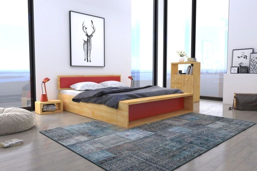 Manželská postel 180 cm Naturlig Invik (borovice) (s roštem)