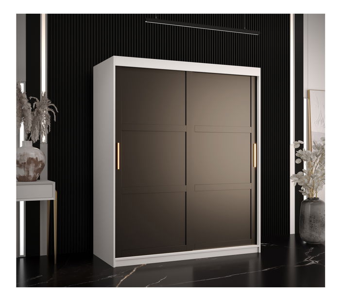 Šatní skříň Riven 1 150 (bílá matná + černá matná)