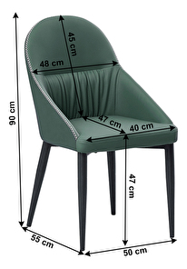 Jídelní židle Fosgen (zelená + kov)