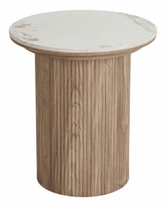 Příruční stolek Alomeria 2 (bílá + hnědá)