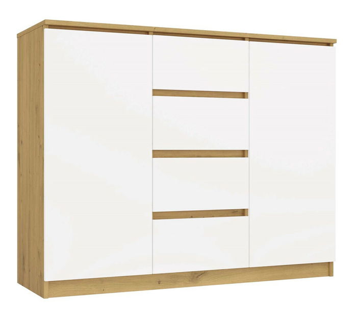 Komoda Musecalo 8 (dub artisan + bílá)