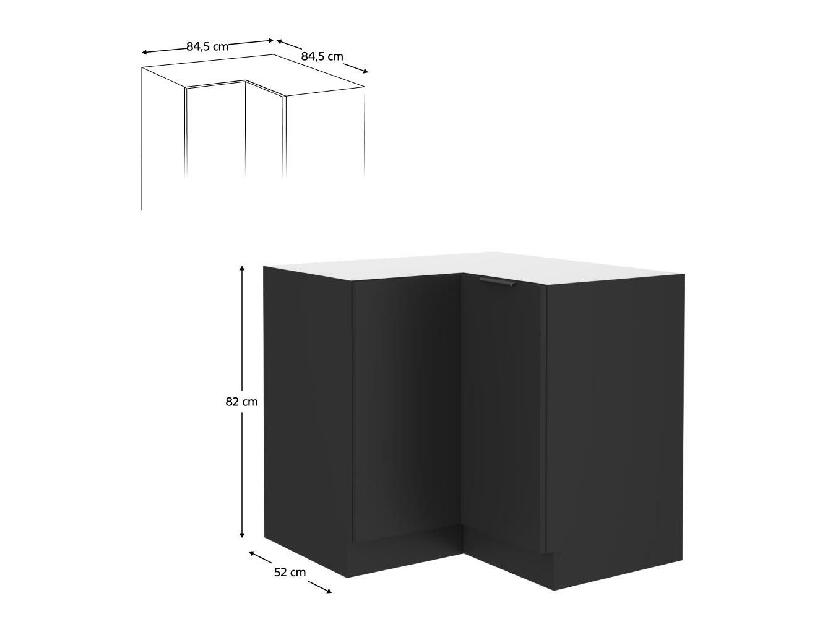 Dolní rohová kuchyňská skříňka Sobera 90x90 DN 2F BB (černá)