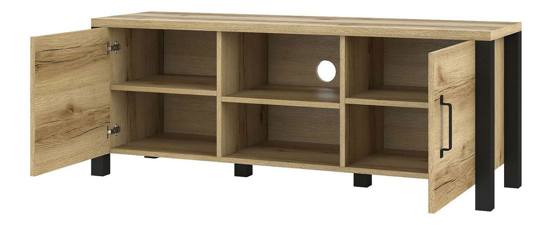 TV stolek/skříňka Oralee Typ 41 (dub grand natural + černá matná)