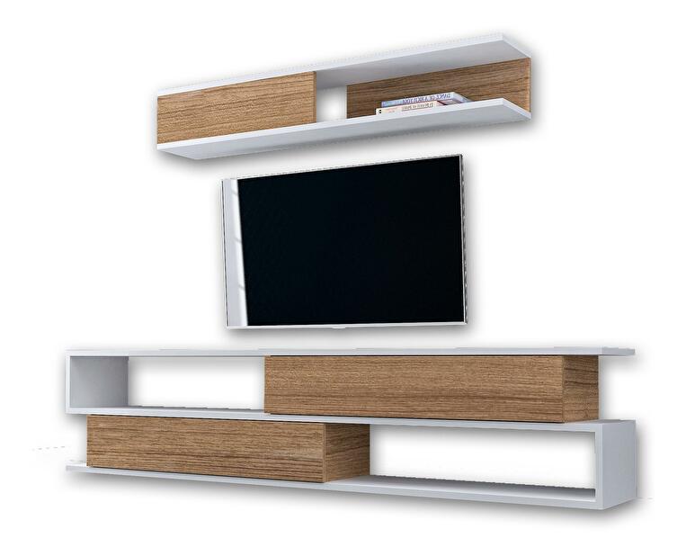  Obývací stěna Simpsonic (teak + bílá)