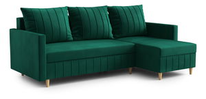 Rohová sedací souprava Filippo (P) (tmavě zelená)