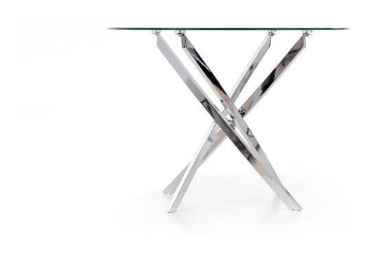 Jídelní stůl Raunds (pro 4 osoby) (transparentní + chrom)