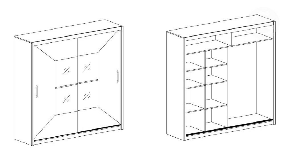 Šatní skříň Boston (černá)