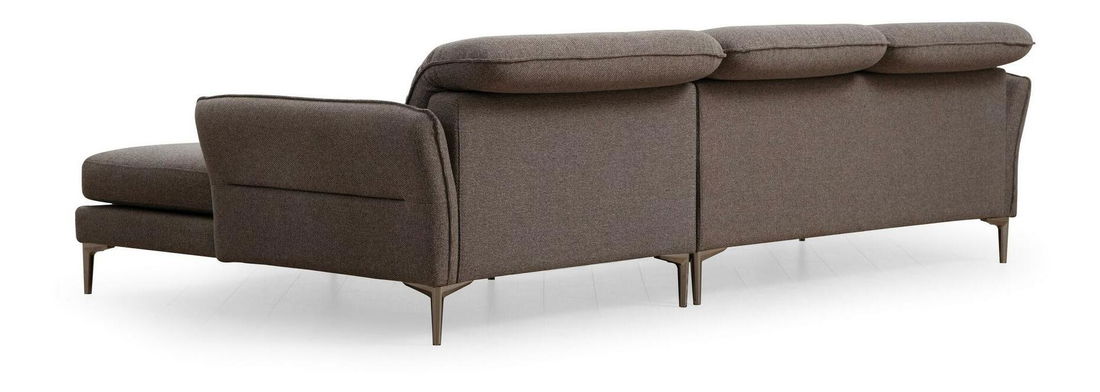 Rohová sedačka Cestaruna (P) (šedá + stříbrná)