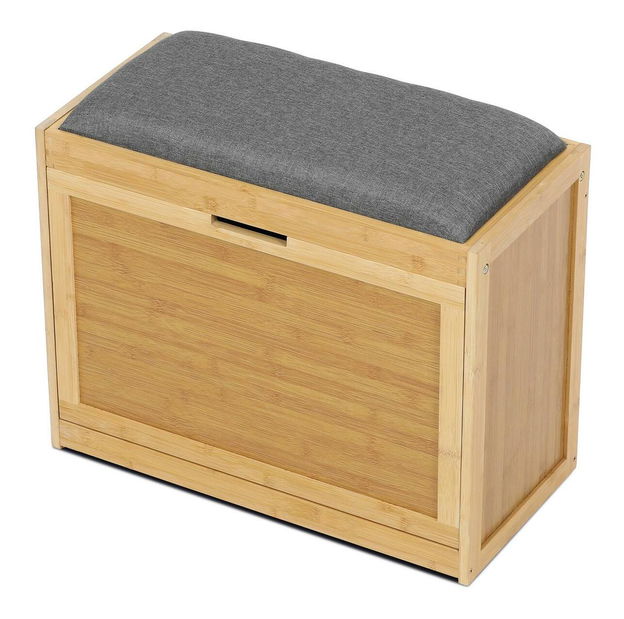 Botník (skříňka na boty) Desagrade (bambus + šedá)