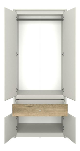 Šatní skříň Kodro 2 (kašmír + dub evoke)