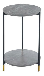 Konferenční stolek Galio (šedý mramor + černá)