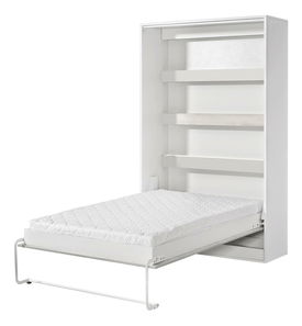 Sklápěcí postel 120 Perfecto I (bílá + bílá + černá) (vertikální) (bez osvětlení)