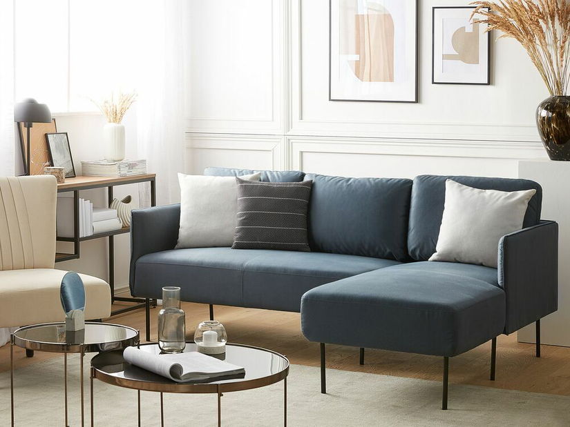 Rohová sedací souprava VETRANI (modrá) (L)