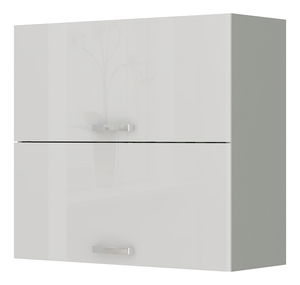 Horní kuchyňská skříňka Brunea 80 GU-72 2F (šedá + lesk bílý)