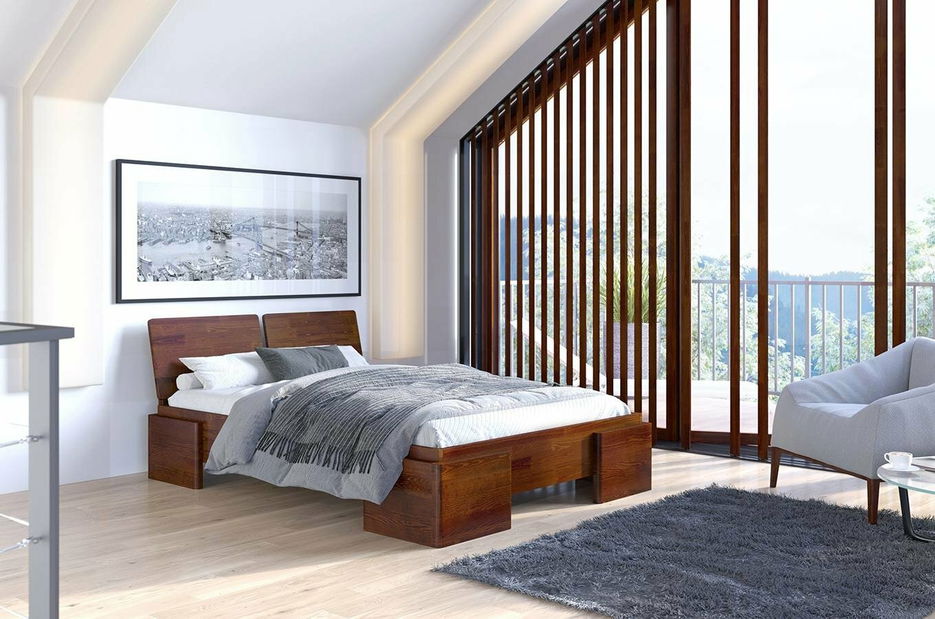 Manželská postel 160 cm Naturlig Jordbaer High (borovice)