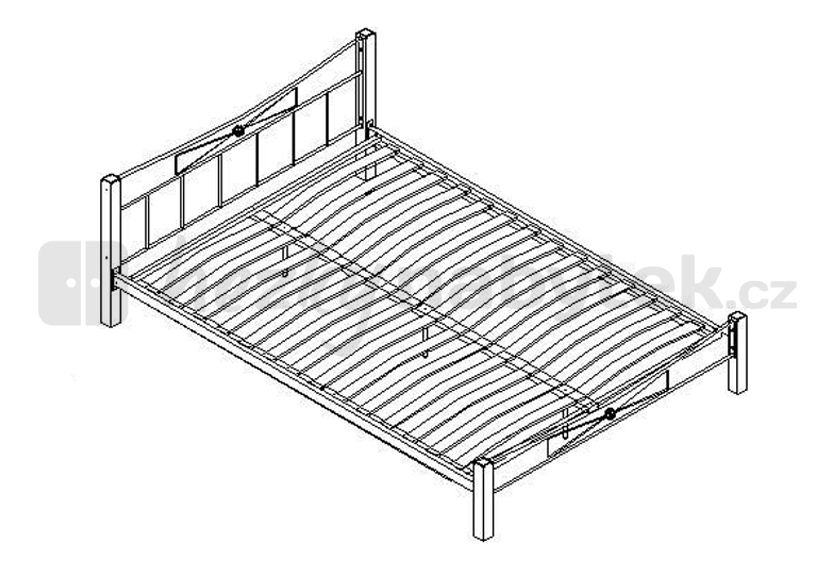 Manželská postel 140 cm Pearly (s roštem)