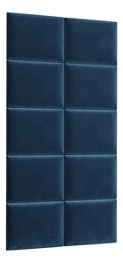 Set 10 čalouněných panelů Quadra 100x200 cm (modrá)
