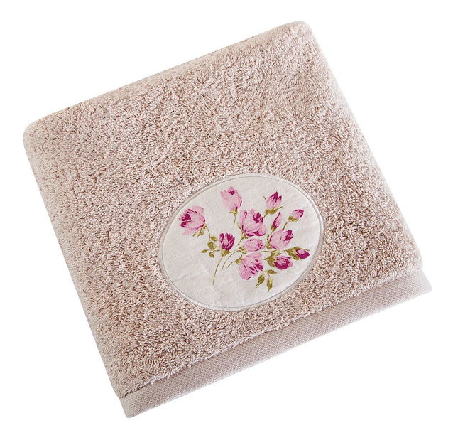 Ručník 140x70 cm Garden 201 (béžová + růžová) (3 ks)