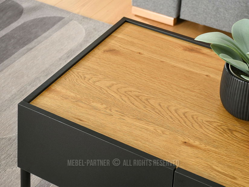Konferenční stolek Bertina L (dub + černá)