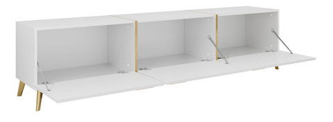 TV skříňka/stolek Rostasi 3D (kašmír lesklý + zlatá)