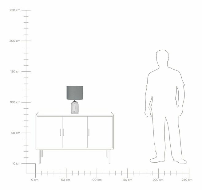 Stolní lampa Doriana (šedá)