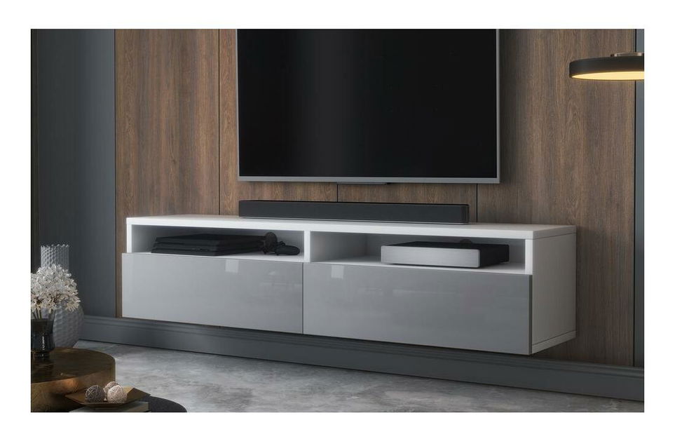 TV skříňka/stolek Redcan 140 (bílá + šedá)