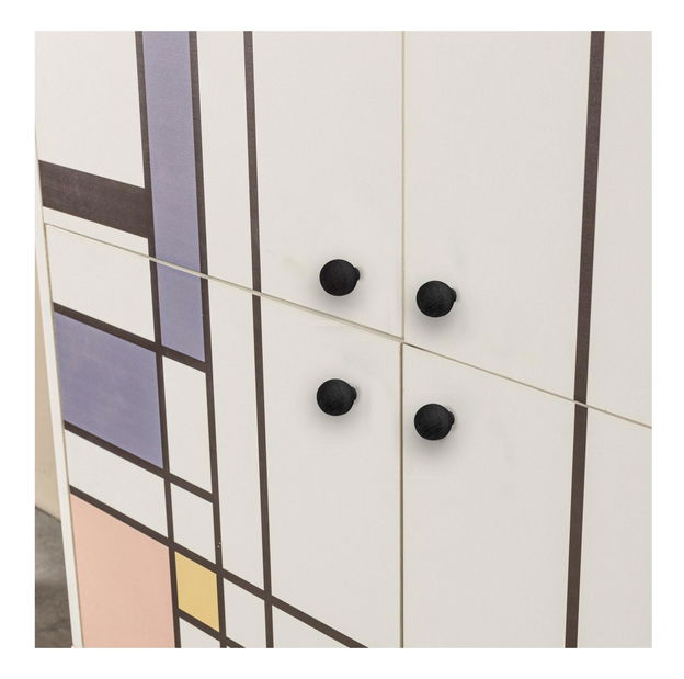 Skříňka Maluxe (bílá + hnědá + purpurová + žlutá)