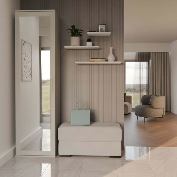 Šatní skříň Dialogos 1 (kašmír) (se zrcadlem)