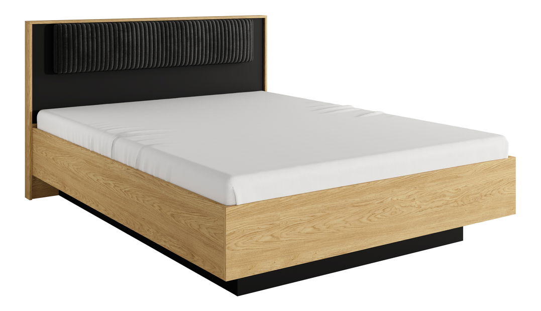 Manželská postel 160 cm Balneo (dub baltic + černá)