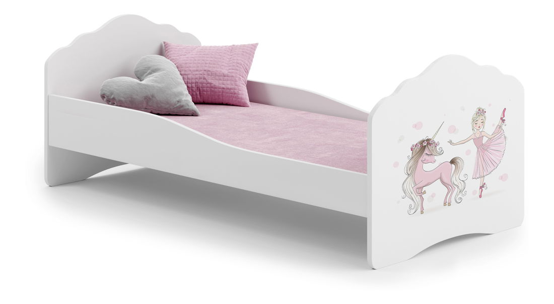 Dětská postel 160x80 cm Cassi (S roštem a matrací) (víla a koník)