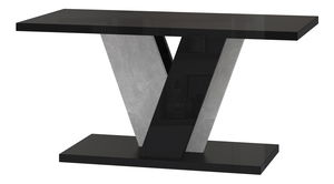 Konferenční stolek Venag (lesk černý + kámen)