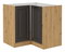 Rohová dolní kuchyňská skříňka Sheila 89 x 89 DN 1F BB (dub artisan + grafit)