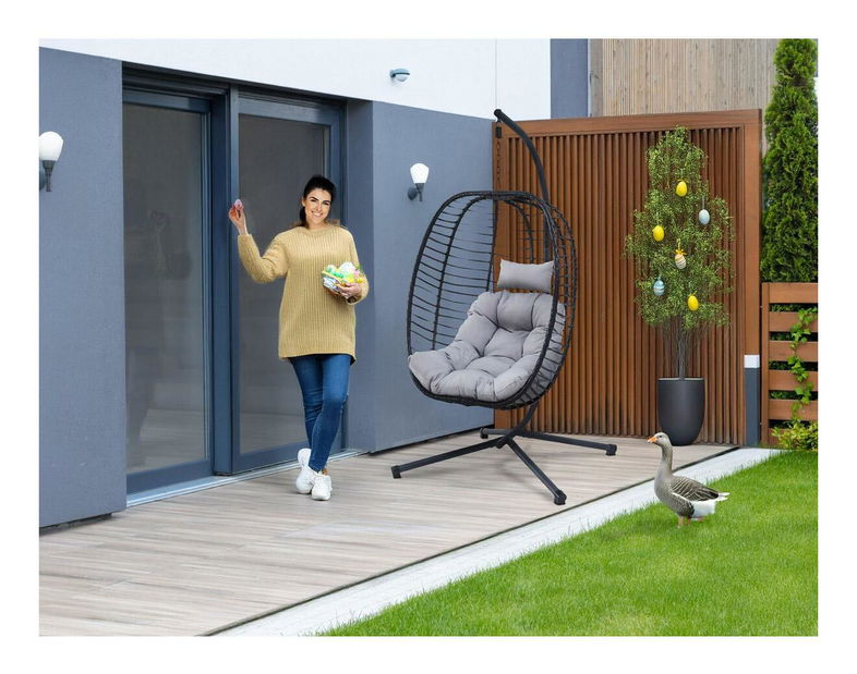 Závěsné křeslo Acatando (antracit + šedá)