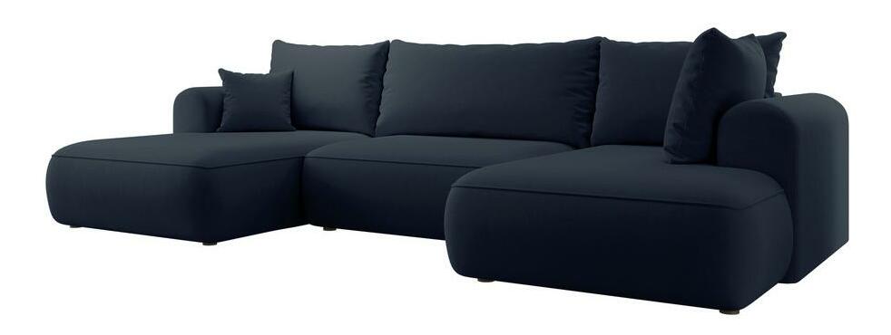 Rohová sedací souprava ve tvaru U Olivo U (P) (modrá + černá)