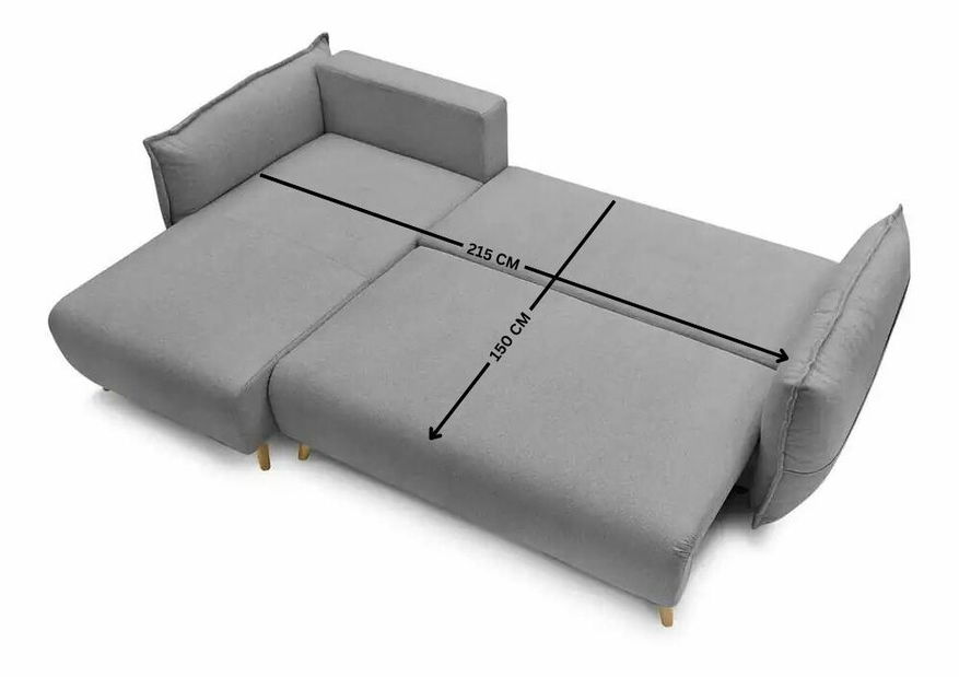 Rohová sedačka Puffyna (šedá) (L)
