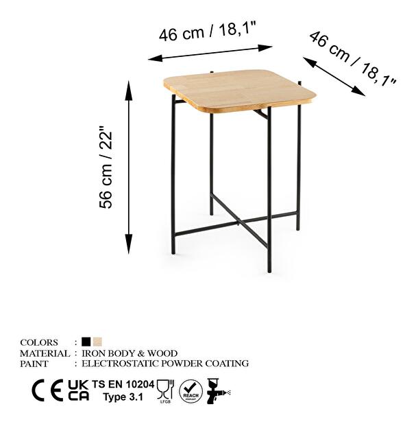  Konferenční stolek Museli 3 (černá + přírodní)