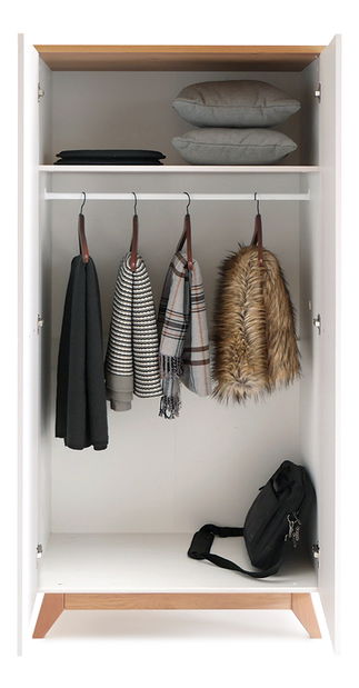 Šatní skříň Balones BG01 (bílá + dub)