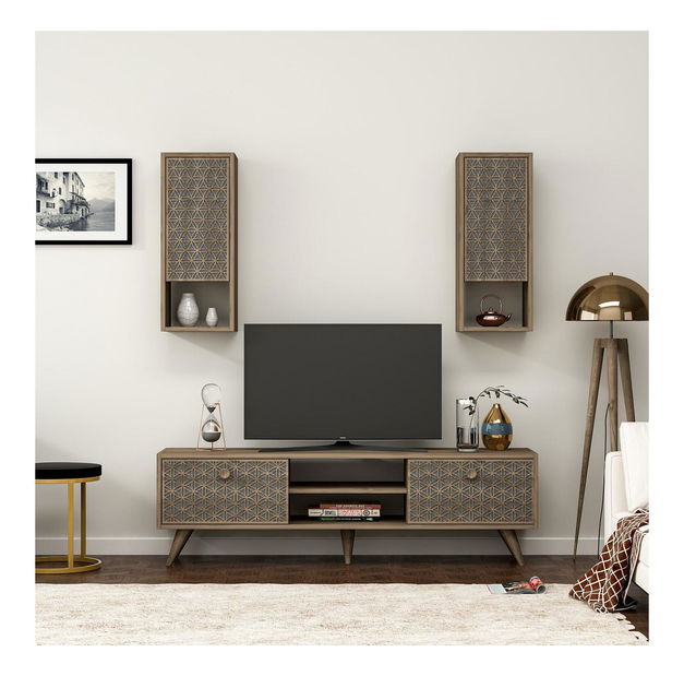 Obývací stěna Lavuto 3 (ořech + antracit)