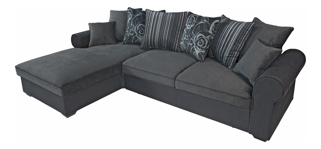 Rohová sedací souprava BRW Canyon Lux 3DL.REC (tmavě šedá + černá) (L)