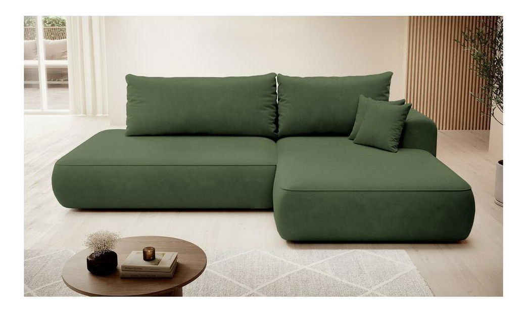 Rohová sedací souprava Fergie (P) (olivová + černá)