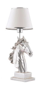 Stolní lampa Horsalosso 1 (bílá + stříbrná)