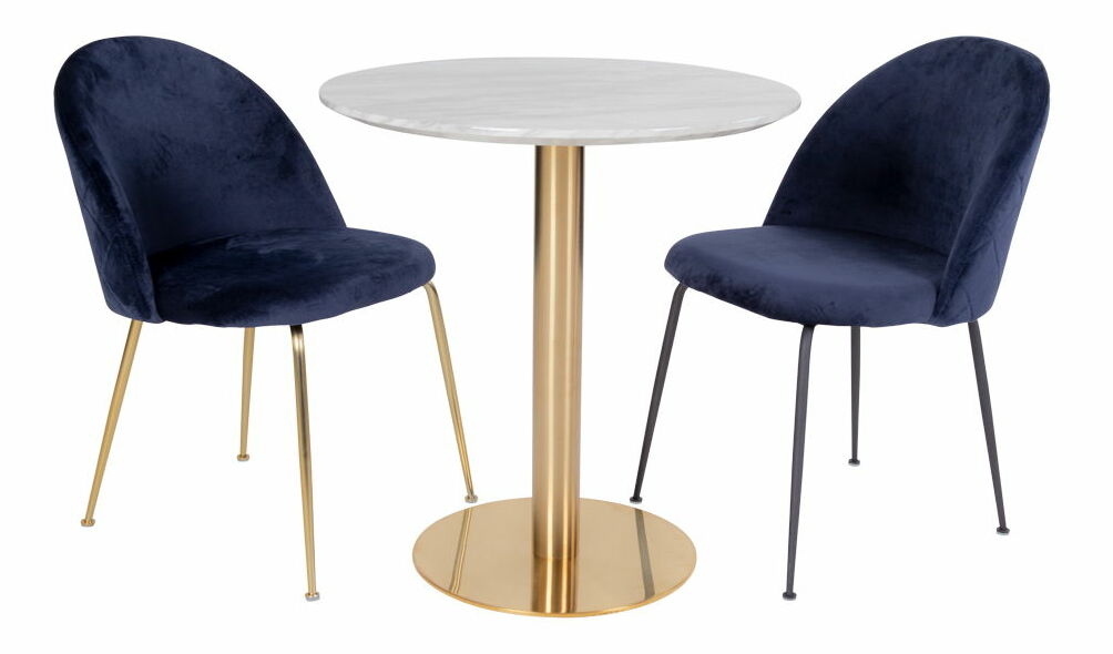 Jídelní stůl Bvaria 4 (bílá + mosazná)