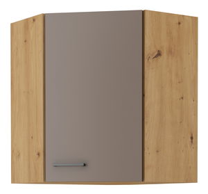Rohová horní kuchyňská skříňka Barb 58x58 GN-72 1F (dub artisan + truflová)