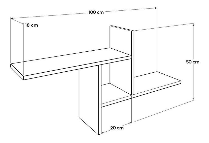 Nástěnná police Rafadella (ořech světlý)